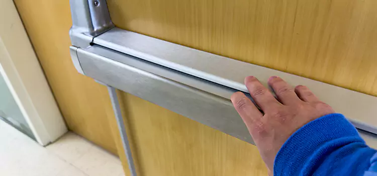 Installing a Push Bar on a Door Mineola